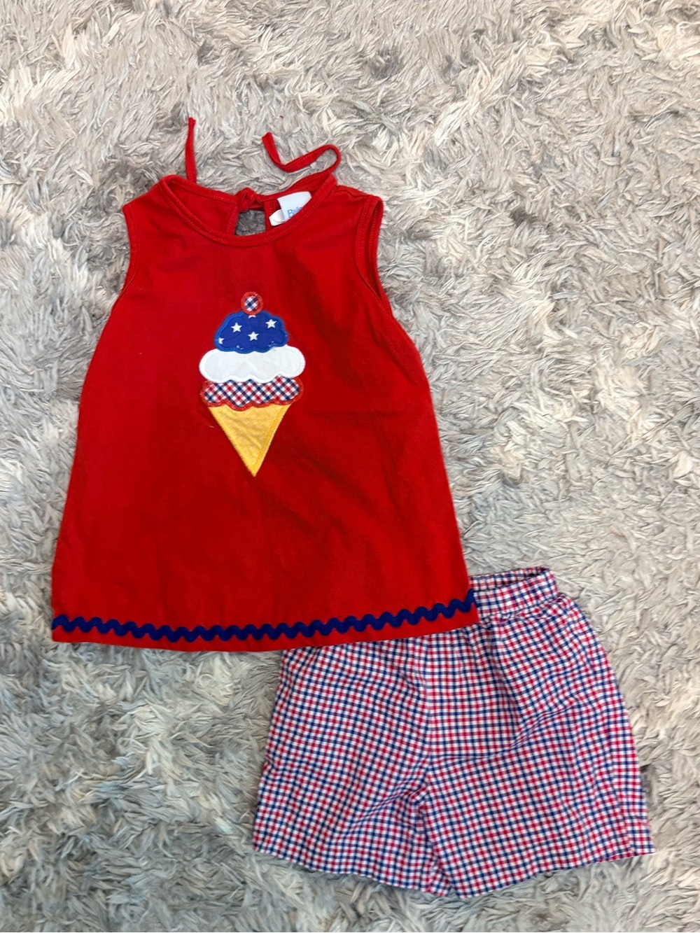 Bailey Boys Girls Patriotic Ice Cream Cone Short Set
